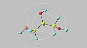 Glycerol molecular structure isolated on grey