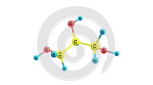 Glycerol molecular structure isolated on white