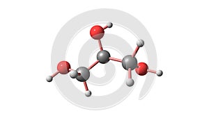 Glycerol molecular structure isolated on white