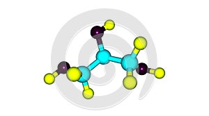 Glycerol molecular structure isolated on white