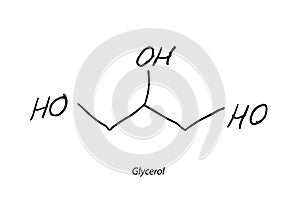 Glycerol Molecule Formula Hand Drawn Imitation Icon
