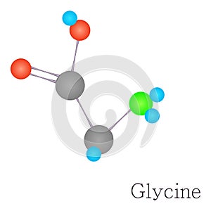 Glycine 3D molecule chemical science