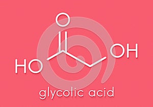 Glycolic acid hydroacetic acid molecule. Skeletal formula.