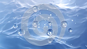 glycolic acid molecular structure, 3d model molecule, hydroxyacetic acid, structural chemical formula view from a microscope