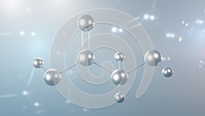 glycolic acid molecular structure, 3d model molecule, hydroxyacetic acid, structural chemical formula view from a microscope