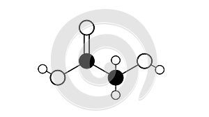 glycolic acid molecule, structural chemical formula, ball-and-stick model, isolated image hydroxyacetic acid