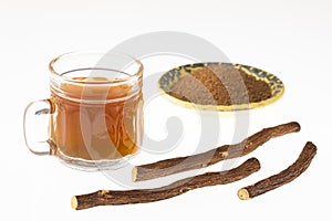 Glycyrrhiza glabra - Licorice roots with hot drink