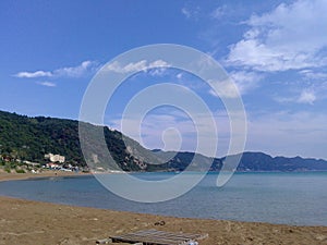 Glyfada Beach in Corfu, Greece