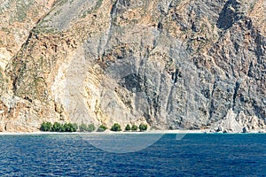 Glyka Nera beach meaning Sweet Water beach near Sfakia, Crete Greece photo