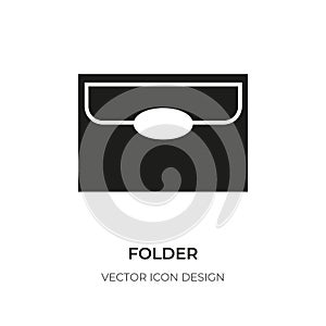 Glyph folder icon directory file logo sign vector