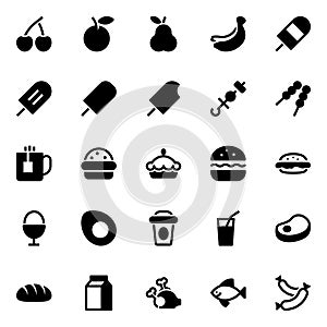 Glyph icons for food bakery.