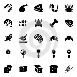 Glyph icons for food and bakery.