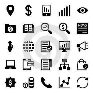 Glyph icons for market and economics.