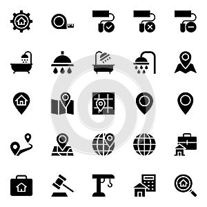 Glyph icons for real estate.