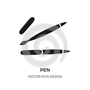 Glyph pen icon logo digital sign tool ink vector