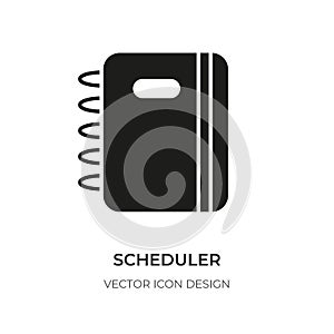 Glyph scheduler icon business planner logo vector