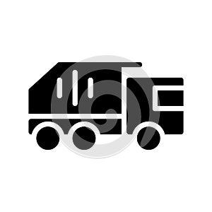 Glyph style icon of dumper truck