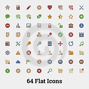 64 Glyph vector icons.