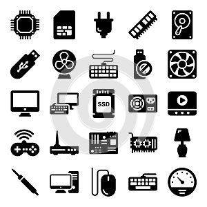Computer Hardware Flat Icons Pack