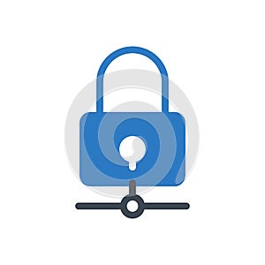 Network vector glyph color icon