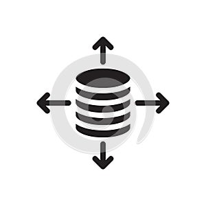 Server vector glyph flat icon