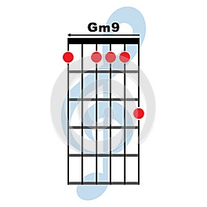 Gm9 guitar chord icon