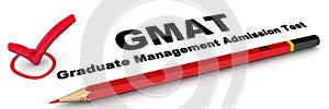 GMAT. Graduate Management Admission Test. The check mark