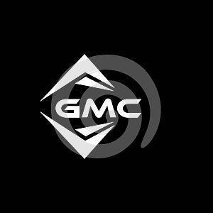 GMC abstract technology logo design on Black background. GMC creative initials letter logo concept