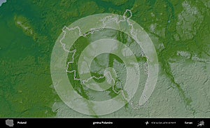 gmina Polanow outlined, Poland. Physical