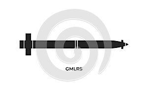 gmlrs missile icon. war, weapon and multiple launch rocket system symbol. vector image for military concepts photo