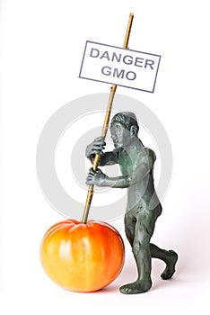 GMO concept danger figure of a man