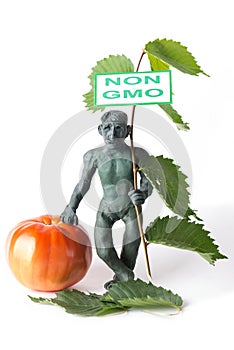 GMO concept danger figure of a man