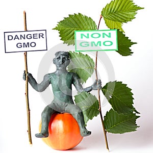 GMO concept danger figure of a man