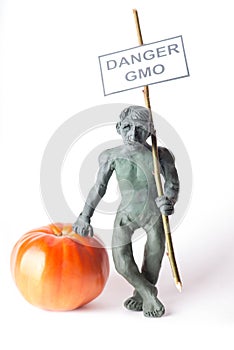 GMO concept danger figure of a man