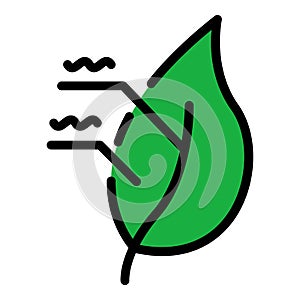 Gmo contain leaf icon color outline vector