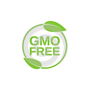 GMO free icon. Non GMO design element for tags, product packag, food symbol, emblems, stickers. Healthy food concept