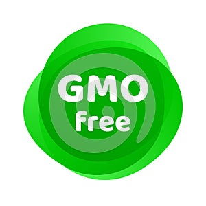 GMO free icon. Vector green non GMO logo sign