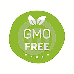 GMO free icons. GMO free label. Healthy organic food concept. GMO free design elements for tags, product packag, food