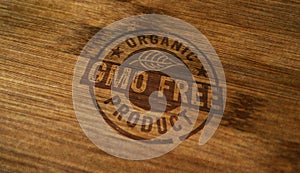 GMO free organic product stamp and stamping