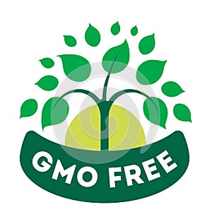 GMO free production, label or emblem stickers
