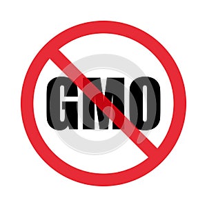 GMO-free signature icon. Without genetically modified food. Stop GMOs. Isolated on white background. Flat style. Vector