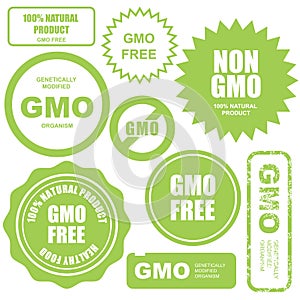 GMO free stamps, stickers and labels