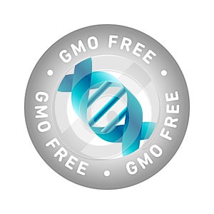 GMO free vector icon badge design, NON GMO, bio, organic, natural