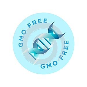 GMO free vector icon badge design, NON GMO, bio, organic, natural