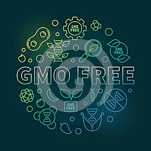 GMO Free vector round colorful outline illustration
