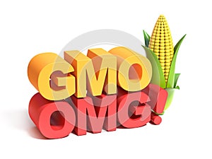 GMO genetically modified food 3d concept