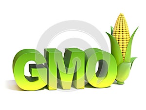 GMO genetically modified food 3d concept
