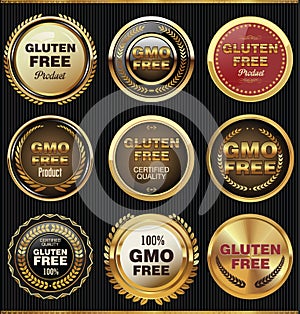 Gmo and gluten free label collection