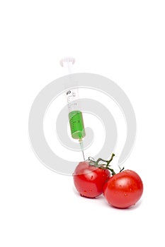 Gmo product concept: Tomato injection