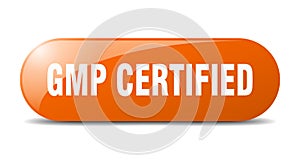 gmp certified button. sticker. banner. rounded glass sign